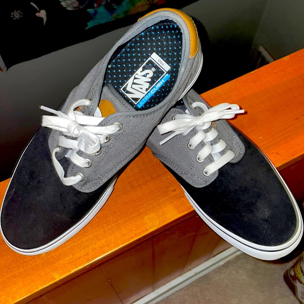 Vans two tone grey and back. Style is chima Ferguson colab
